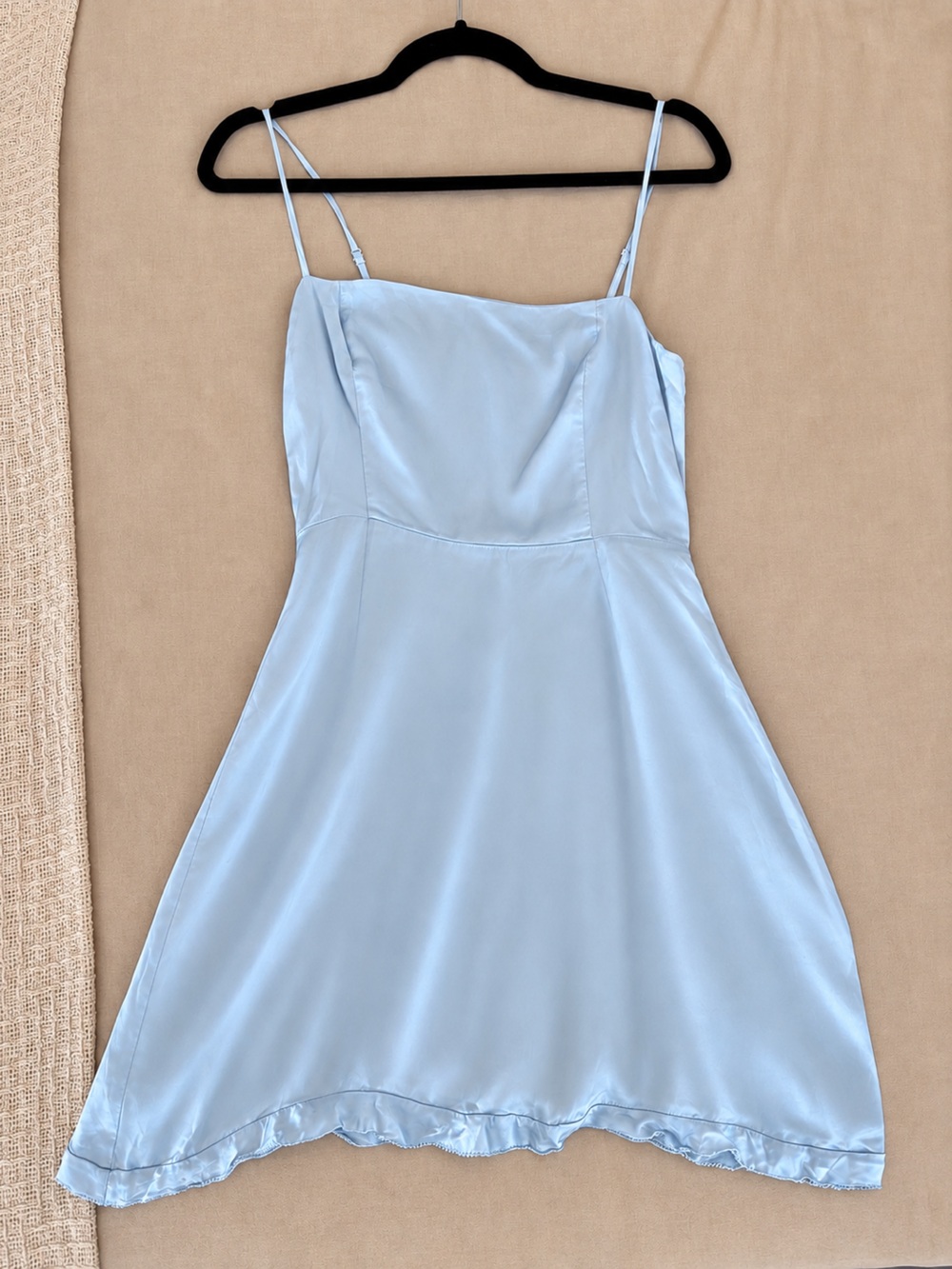 Aritzia Wilfred Blue Cupro Satin Midi Slip Dress Size 4
